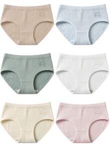 10pcs Random Vibrant Candy Color Breathable Comfortable Polyester Triangle Panties, Women's Daily Underwear - Multicolor - View 2
