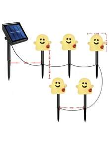 Halloween Ghost Solar Powered Lawn Light, Outdoor Waterproof Cute Ghost Garden Decor Light, Suitable For Halloween Party Outdoor Garden, Yard, Fence, Steps And Patio - Ghost - View 10