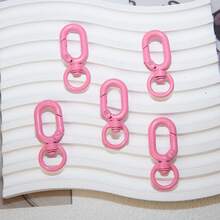 5pcs-Multicolor Painted Zinc Alloy Rotating 8-Shaped Spring Clasp, 360° Rotatable Keychain Connector Hook, DIY Handmade Jewelry Making Accessories, Suitable For Bags, Phone Chains, Keychains, Hanging Decorations And Pendant Crafts - Figure 8 Spring Hook - View 18