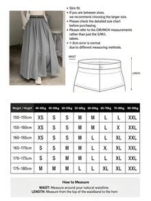 Autumn/Winter High Waist Draped Pleated Long Skirt, Elegant Commute A-Line Maxi Skirt For Halloween And Christmas - Grey - View 6