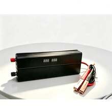 Inversor de tensão automotivo 800W potência de pico 1600W conversor 12V para 110V onda senoidal corrigida com display digital tomada padrão brasileiro duas portas USB QC3.0 para carro acampamento energia solar e uso emergencial W - A - Visão 2