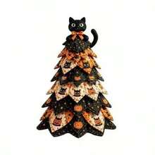 Americana Christmas Tree Quilt Kit, American Style Halloween Christmas Tree Patchwork DIY Materials - Multicolor - View 5