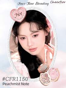 CHEERFLOR Palet Eyeshadow 4 Warna Seri Sweet Closing Notes 4g, Dua Warna, Kombinasi 4 Warna Multifungsi 2-in-1, Hasil Akhir Matte, Glitter, dan Satin, Riasan Mata Tahan Lama, Anti Luntur dan Tidak Berjatuhan - CFR1150 - View 5
