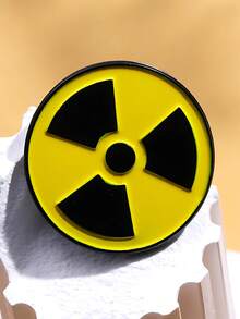 1pc Radioactive Radiation Symbol Metal Brooch, Personalized Accessory For Clothing And Backpack, Creative Alloy Pin Badge - Multicolor - View 4