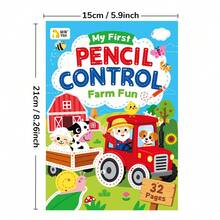 beartale Farm Theme Toddler Pencil Control Workbook, My First Handwriting Control Tracing Book, Preschool Handwriting Practice Activity Book, Early Learning Education Workbook For Toddlers, Drawing And Coloring Practice Book, Quiet Book, Travel Activity Book, Birthday Gift, Back To School, Autumn, Farm, Halloween, Christmas - Multicolor - View 10