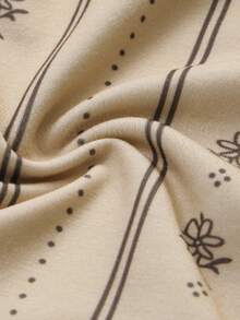 Women Casual Striped Midi Skirt Mermaid Hem For Fall Winter Travel Going Out Dating - Beige - View 10