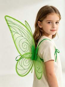 1pc Fairy Wings Transparent Pearlescent Iridescent Elf Wings Holiday Party Performance Back Ornament Princess Angel Wings - A - View 11