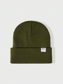 1件中性款 Y2K 風格刺繡 Logo NY 針織毛帽，戶外防寒休閒百搭冬季保暖帽，適合日常通勤 - 針織帽 - 查看 27