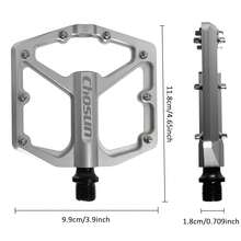 Pedal Sepeda Gunung Paduan Aluminium, Poros 9/16" Platform Lebar Pedal Datar Anti Selip untuk Bersepeda Gunung - Perak - View 9