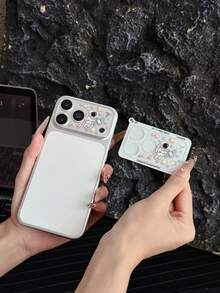 LissKas 1pc Cute Cartoon Astronaut Pattern One-Piece Lens Film 9H Hardness Full Coverage Anti-Explosion Anti-Scratch Phone Camera Protector Film Compatible With IPhone 18/17 Pro Max Bubble-Free Matte Anti-Fingerprint Suitable For Large Hole Phone Cases - Clear - View 9