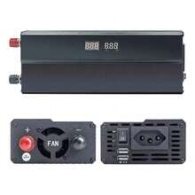 Inversor de Tensão Automotivo 800W (Pico 1600W), Conversor 12V para 110V Onda Senoidal Corrigida, Display Digital, Tomada Padrão Brasileiro, 2 Portas USB QC3.0, Sistema de Refrigeração por Ventilação, Ideal para Carro, Acampamento, Energia Solar e Uso Emergencial L - A - Visão 1