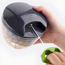 Multi-Functional Vegetable Chopper, Fruit Slicer, Kitchen Vegetable Mincer, Mini Manual Garlic Press, Hand Pull Cord Rotary Garlic Crusher - Multicolor - View 11