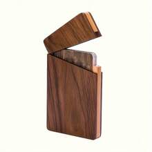 Elegant Wooden Business Card Storage Box, Fine Walnut Wood Business Card Case, Desktop Card Holder For Business Office Desktop Organization - Multicolor - View 8