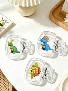 Set Pelindung Sikat Gigi Portabel Motif 2D Seri Dinosaurus dengan Kotak Penyimpanan, Pelindung Sikat Gigi Hemat Ruang dan Ringkas, Pendamping yang Tepat untuk di Rumah dan Perjalanan Bisnis, Mencegah Debu, Noda Air, dan Bau Kamar Mandi - MultiWarna - View 5