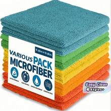30pcs/Pack Multi-Color Microfiber Cleaning Towel Set - Multiple Quantities Available, Suitable For Kitchen, Bathroom, Home, Household Use - Multicolor - View 14