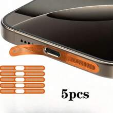 USB‑C Dust Plug Port Cover Set With Anti‑Dust Mesh Stickers & Cleaning Brush, Phone Charging Port & Earpiece Speaker Protector Accessories For Type‑C Smartphones - Multicolor - View 13