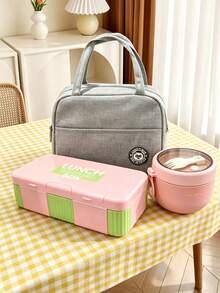 SEAL LOCK 1/3pcs-Cartoon Lunch Box, Student Campus Large Capacity Meal Box, Compartment Breakfast Bento Box, Oatmeal Cup, Fruit Fresh-Keeping Box, Office Worker Weight Loss Meal Box, Suitable For Company, School, Outdoor Picnic - Multicolor - View 7