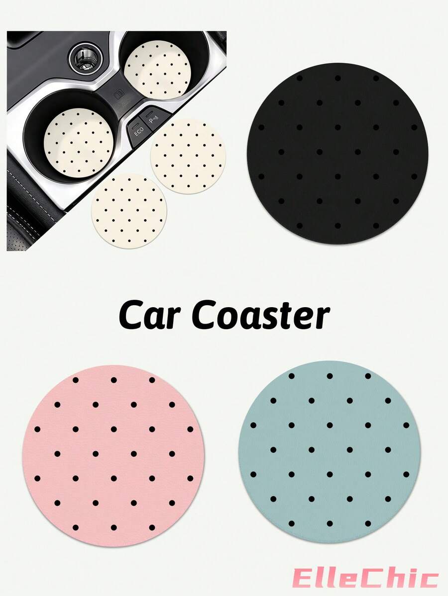 2pcs Universal Car Cup Holder Mats, 2.8 Inch Quick-Dry Non-Slip Washable Car Cup Pads, Minimalist Car Interior Decoration Accessories, Suitable For Men And Women - Multi-color - View 1