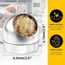1Set Soldering Iron Tip Cleaner Set, 5pcs Brass Wire Cleaning Balls With 1Pc Holder Base, No Water Needed Copper Mesh Dross Removal Filter, Durable Metal Solder Nozzle Tip Cleaning Tool For Soldering Station Welding Electronics DIY Repair Maintenance - Multicolor - View 8