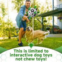 Pet Dog Toy With Woven Strap Football Interactive Indoor Outdoor Regular Ball Toy For Large Medium Small Dogs - Multicolor - View 11
