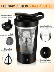 450ml Electric Shaker Cup, Built-In 500mAh Battery USB Rechargeable Automatic Stirring Cup, IPX5 Waterproof Portable Mixing Shaker Cup, Suitable For Protein Powder, Coffee, Matcha, Milkshake - Multicolor - View 6