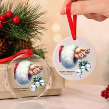 Custom Santa Hand Family Christmas Ornament, Personalized 2-7 Names Hanging Decor, Festive Christmas Tree Decoration, Customized Holiday Home Pendant, Customizable Family Keepsake Gift, Christmas Gift, Gifts For Family And Friends - Style B - View 6