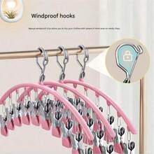 Windproof Clothes Rack, Sock Clips, Multi-Clip, Seamless Sock Drying Rack, Multi-Functional Clothes And Wet Towel Drying Rack, Heavy Duty Foldable Space Saving, Indoor Outdoor Hanging Laundry Dryer, For Socks Underwear Towels Mothers Day - View 6