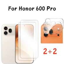 4-Piece Set, Compatible With Honor 600/600 Pro/600 Lite/X7e/X8D/X9D/400/400 Lite/400 Smart/X7D/X6C/X8C/X6e/X7e, Includes 2 Clear High-Definition Screen Protectors + 2 Clear Tempered Glass Lens Protectors, Easy To Install, Phone Screen Protector, Lens Protector, Screen Protector, 9H Tempered Glass, Waterproof, Shockproof, Anti-Drop, Anti-Scratch, Anti-Fingerprint, High Sensitivity, Smooth Operation, Essential For Tech Enthusiasts - Clear - View 5