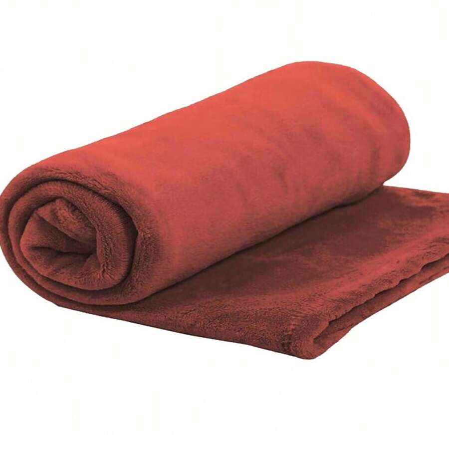 Set Of 5 Pet Blankets 80cm X 100cm Comfortable With Hemmed Finish - Burgundy - View 1