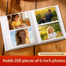 This Photo Album Is Suitable For 4*6inch Photos, Large Capacity, Full Landscape Slip-In Design, 6 Inch 200 Photos, Suitable For Organizing Snapshots, Travel Records, Family And Friends Gatherings, Organizing Photos, And Reliving Warm Moments. - 1PC - View 2
