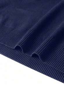 GRDR Men's Casual Long Sleeve Half-Zip Sweater, Versatile Everyday Wear Knitwear - Navy Blue - View 9