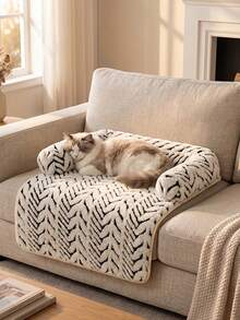 Cat & Dog Sofa Bed, Plush Pet Sofa Bed With Cushion, Indoor Cat & Puppy Anti-Slip Furniture Protector - Multicolor - View 11