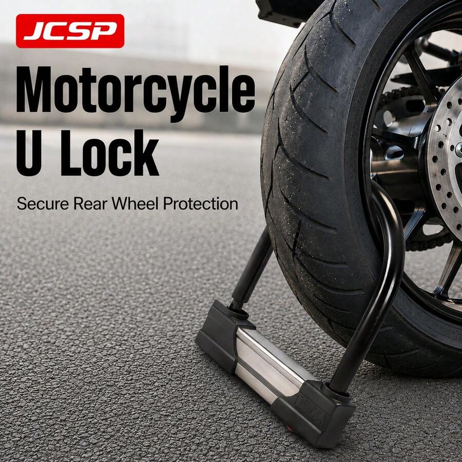JCSP Gembok U untuk Sepeda Motor/Sepeda, Batang Gembok Tebal, Anti Pencurian dan Anti Potong, Gembok U Sepeda Motor Berkekuatan Tinggi, Dilengkapi dengan Dua Kunci, Gembok Sepeda/Sepeda Motor - MultiWarna - View 1