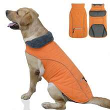 Metglad Quilted Dog Winter Coat, Cold‑Resistant Pet Jacket With Storage Pocket, Reflective Adjustable Cold‑Weather Dog Snow Suit, Indoor & Outdoor Wear For Small, Medium & Large Dogs - Orange - View 14