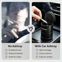 1pc Sports Style Car Ashtray With Lid, Smokeless Mini Portable, Fits Car Cup Holder, Multi-Use For Car/Home/Office/Travel, Universal Fit For All Car Models, Unisex, ABS Plastic - Sporty Style - View 9