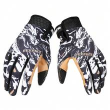 1pc Outdoor Riding Summer Motorcycle Gloves Gray Full Finger Racing Gloves Motorbike Touch Screen Riding Protective GlovesMotorcycle Accessories Men Woman Rider Gift - A - View 11