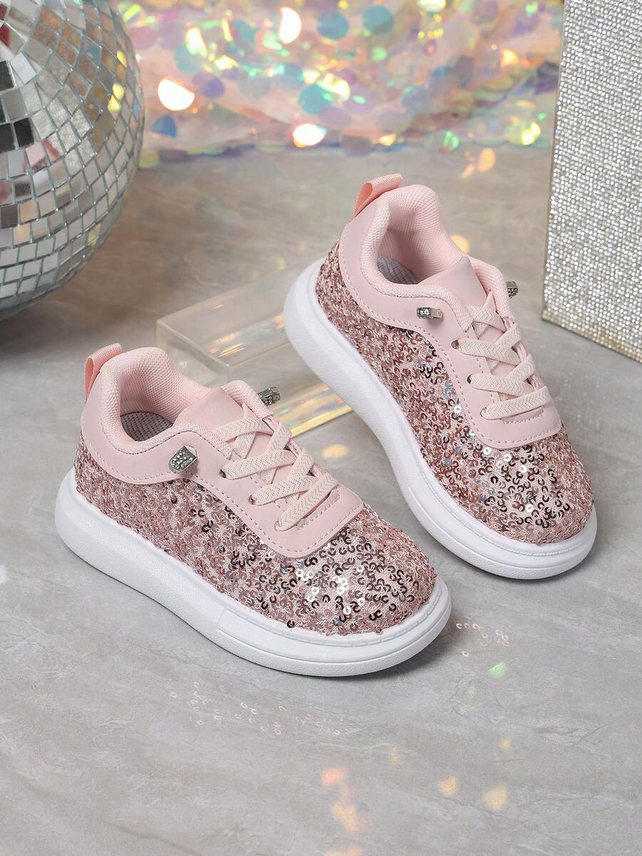 Infant Fashion Sports Shoes Outdoor Casual Versatile Sequin Flat Baby Walking Shoes Suitable For Girls - Pink - View 1