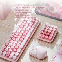 MOFii I Bean Max 2.4G Wireless Keyboard And Mouse Combo, Retro Round Keycaps Silent Set, Macaron Color Portable Office Peripherals, Batteries Not Included - View 14
