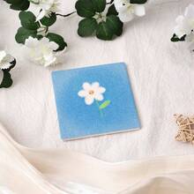 Minimalist Fresh White Daisy Acrylic Coasters, Absorbent Heat-Insulating Non-Slip Bottom Square & Round Floral Cup Mats For Home Desktop Protection Decor, Housewarming Gift - Multicolor - View 12