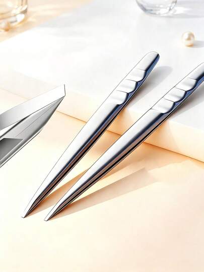 1/2Pcs Stainless Steel Precision Eyebrow Tweezers - 4-In-1 Beauty Tweezers For Blackhead Extraction, Hair Removal & Lash Extensions, Grooming Tool For At-Home Skincare, Daily Makeup & Travel, Ideal Beauty Gift For Women