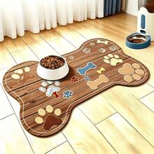 1pc Pet Feeding Mat, Cat And Dog Bowl Food Mat, Non-Slip Absorbent Pet Floor Mat, Rubber Backing, Easy To Clean, Suitable For Cat Beds, Cat Toys And Pet Bowls, Perfect For Cat And Dog Owners - View 1