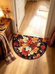 1pc Black Maple Leaf Doormat, Welcome Mat, Carpet, Floor Mat, Universal Doormat, Bedroom Carpet, Area Rug - Multicolor - View 1