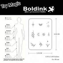 Boldink 1PC Stiker Tato Sementara Pola Daun Cabang Bulan Bintang, Stiker Tato Seni Tubuh Tahan Air, Bertahan 1-2 Minggu, Formula Sari Tanaman, dan Lembut Tidak Iritasi, Sempurna untuk Dekorasi Tubuh Pakaian Sehari-hari, Hadiah Gaya Cina untuk Pria dan Wanita, Wajib Dimiliki - Hitam - View 3
