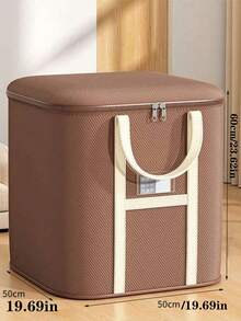 1pc Extra Large Capacity Storage Box, Closet Organizer, Wardrobe Storage, Clothes & Blanket Storage, College Dorm Essential, Storage Room Container, Toy Storage Box, Laundry Basket - Brown - View 4