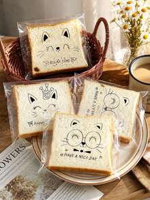 200 túi tự dán miệng hình động vật hoạt hình dễ thương, túi đóng gói sandwich trong suốt, phù hợp để đóng gói bánh mì gối lát nướng, đồ dùng học tập, túi đựng thực phẩm, hộp đựng thực phẩm, kẹo, socola, bánh quy và nhiều loại khác - Nhiều màu - Xem 3