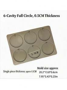 6-Cavity Round Tag Silicone Mold, Resin Pendant Wax Melt Soap Aromatherapy Plaster Car Hanging Diffuser Mould, DIY Craft Supplies For Home Studio, Gift For Crafters Soap Makers - Multicolor - View 9