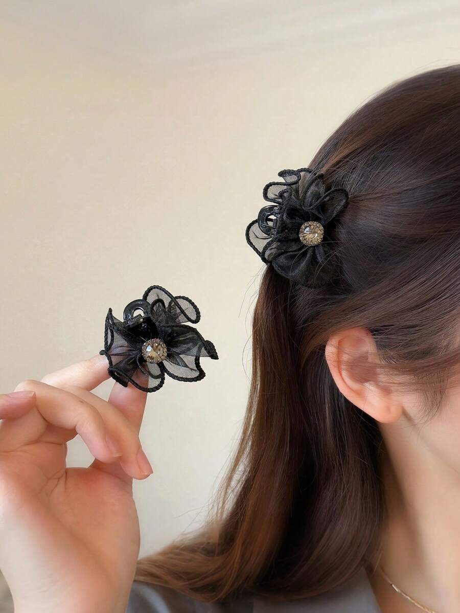 2pcs/1pc Elegant Exquisite Bow Hair Clip, Versatile Sweet Fashion Bangs Hair Clip Hair Accessory, Suitable For Daily Use, Party Gathering, Halloween, Christmas Gift - Multicolor - View 1