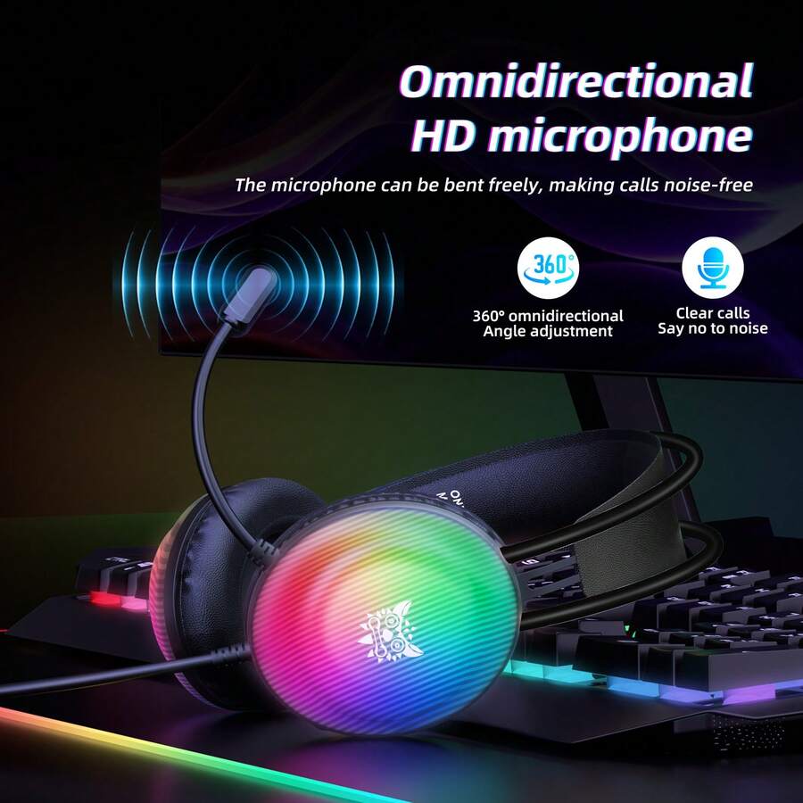 ONIKUMA New Over-Ear Full Audio Gaming Headset - Computer Headset - Flexible Microphone Button Control Gaming Headset - Computer Gaming Headset - Supports Movies - Games - Anime - Cartoon Multiple Devices - View 1