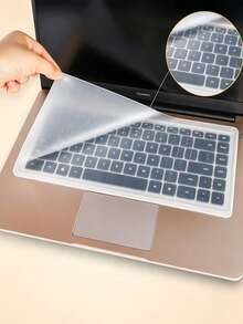 Ultra-Thin Keyboard Protector And Keyboard Cleaning Brush, Effectively Protects Keyboard, Suitable For 15 To 17.0 Inch Laptops. Transparent, Purple, Yellow, Pink And Blue Multiple Colors Available, Washable And Reusable - Multicolor - View 6