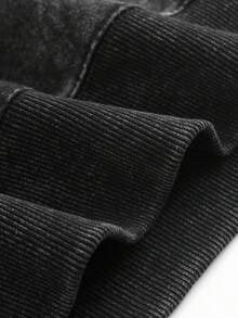 Men's Hooded Sweatshirt 400G, Heavyweight Loose Fit Hoodie, Solid Color Unisex Style, Fall & Winter Casual Wear, Couple Matching Clothing, Winter OOTD - 黑色 - 查看 5